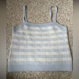 Anthropologie 525 Blue and Cream Striped Knit Camisole